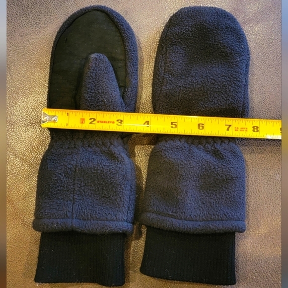 Kids Lands End Black Fleece Mittens - Picture 2 of 5